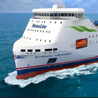 The ships will be the world’s first methanol fuelled hybrid RoRo vessels and will operate in the Stena Line Irish Sea system (illustrated - © Stena RoRo).