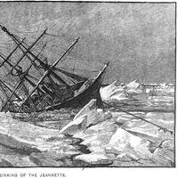 "The Sinking of the Jeannette," Engraving by George T. Andrew after a design by M.J. Burns. (U.S. Naval Historical Center Photograph.)