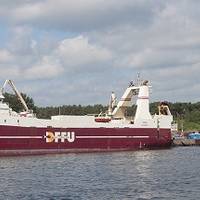The trawler Odra along side for modifications in Swinoujscie.