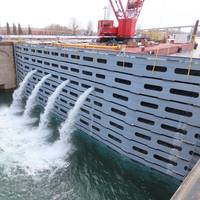 The U.S. Army Corps of Engineers, Detroit District, Soo Project Office will open the Poe Lock, 12:01 a.m., March 25, marking the 2023 Great Lakes shipping season start. (Photo: Michelle Briggs / USACE)