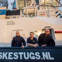 The Venus crew: (left to right) Niels Segelen, Auke de Haan and Wilco Wittekoek (Photo: Damen)