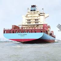 The vessels Monte Olivia (left) and Olivia MĂŠrsk (right) in the Port of Cartagena, Colombia. Photo: Maersk Line