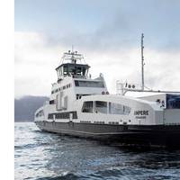 The world`s first all-electric ferry MF Ampere. Image courtesy of Corvus Energy