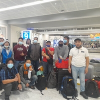 The Yangtze Harmony's crew at Singapore Changi Airport. Source: ITF