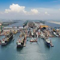 Three FPSOs, P-80, P-82 and P-83, in Seatrium's Tuas Boulevard Yard (Credit: Seatrium)