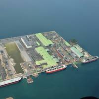 Today, the Imabari Shipbuilding group operates nine factories and 12 building facilities that produce a total of over 90 vessels per year.  The newbuilding  drydock will measure  600 x 80m (1968.5 x 262.467 ft.) and cost about $333m. 