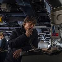 Tom Cruise addresses the crew on the 1MC during a visit to the Nimitz-class aircraft carrier USS George H.W. Bush (CVN 77), March 3, 2023. (Photo: Samuel Wagner / U.S. Navy)
