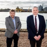  Tom Hutchison, Bill Main and Dave Doogan MP met to discuss Balmoral’s new quayside facility at Montrose Port.