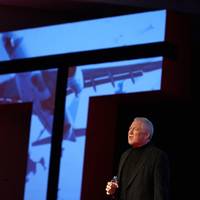 Transas CEO Frank Coles' delivers a rousing Keynote speech at the Transas Global Conference in Vancouver. CREDIT: Transas