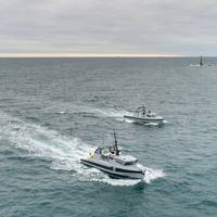 “Two Thales unmanned surface vessels are pictured entering Plymouth Sound for the first time.”

Photo credit: Shaun Roster Photography
