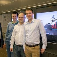 Ulstein Design & Solutions’ sales team on the ocean going tug project, from left: Sigurd Viseth, Thomas Brathaug, Ove Dimmen, and Bjørn Harald Norvik (Copyright ULSTEIN)