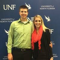 UNF seniors Matthew Petrone (left) and Olivia Musselwhite (Right) each received $2,500 from Crowley toward their continued education. (Photo courtesy of Crowley)