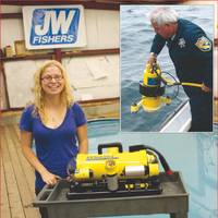 University of Maine graduate student Jennifer McHenry at Fishers factory with SeaLion-2 ROV