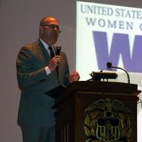 U.S. Maritime Administrator Paul Jaenichen addresses the gathered audience at the 7th annual Women on the Water (WOW) conference.