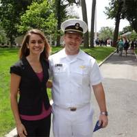 USMMA Midshipmen James Cameron and Crowley's Amelia Smith: Photo credit Crowley Maritime