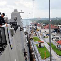 USS Anchorage in Panama Canal: Photo credit USN