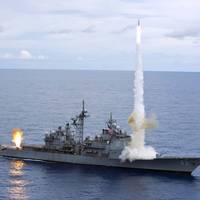 USS Cowpens Missile Shoot: Photo credit USN