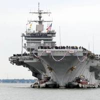 USS Enterprise Arrives Norfolk Navy Base: Photo credit USN