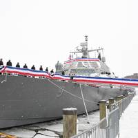 USS Little Rock (LCS 9) during its December 16 commissioning ceremony in Buffalo, N.Y. (U.S. Navy photo courtesy of Lockheed Martin