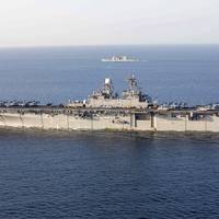 USS Makin Island, an amphibious assault ship deployed in 2009, uses GE hybrid systems with electric and natural gas or diesel fired turbines to increase efficiency. (Photo: U.S. Navy)