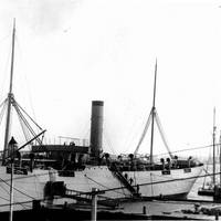 USS Merrimac at the Norfolk Navy Yard, Portsmouth, Virginia in 1891 (Photograph from the Bureau of Ships Collection in the U.S. National Archives)