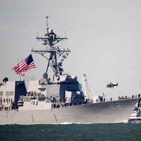 USS Michael Murphy Transits NY Harbor: Photo credit USCG