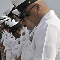 USS New York crew members: Image courtesy of USN
