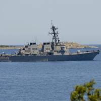 USS Porter (DDG 78) departs Souda Bay, Greece following a brief port visit June 5, 2016. Porter is conducting a patrol in the U.S. 6th Fleet area of operations in support of U.S. national security interests in Europe. (U.S. Navy Photo by Heather Judkins)