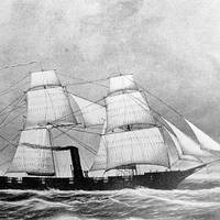 USS Washusett lithograph, courtesy of Charles H. Bogart. (U.S. Naval Historical Center Photograph.)