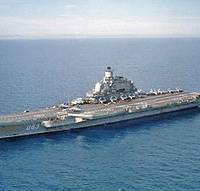 Russian Aircraft Carrier 'Admiral Kuznetsov': Photo credit Wikimedia CCL