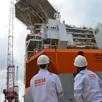 Illustration: SBM Offshore’s first Fast4Ward® hull at Keppel yard in Singapore. Photo credit Lim Weixiang via SBM Offshore