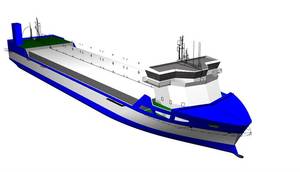 Three LNG-fueled short-sea vessels for Bore Ltd will be equipped with optimized Wärtsilä integrated LNG systems. (Image: Conoship/Bore)