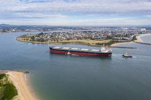 Coal Ship entering Newcastle Port - Credit; jeayesy/AdobeStock