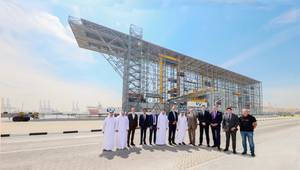 The signing took place in Jebel Ali Free Zone, Dubai, and was signed by Sultan Ahmed Bin Sulayem, Group Chairman and CEO of DP World and Burkhard Dahmen, Chairman and CEO of SMS group, the partners behind BOXBAY. (Photo: DP World)