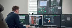 Kim Gunnar Jensen, project engineer at Fjord1, at the shore-based engine control centre used in the ROMAS project. (Source: Fjord1)