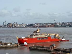Sir David Attenborough polar ship moves in Cammell Laird (Photo: Cammel Laird)