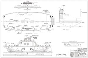 Profile drawing for sister ships Sunrise and Southside delivered in 2002 and 2009 respectively (Image: Blount Boats)