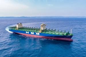 A 13,000 TEU-class container ship built by HD Hyundai Heavy Industries and delivered in 2024 (Credit: HD Hyundai Heavy Industries)