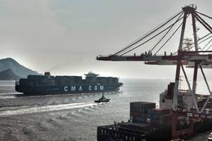 A CMA CGM containership in China (Photo courtesy of CMA CGM)