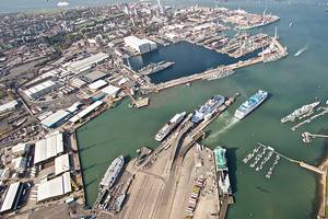 Aerial view of Portsmouth and ferry terminals (Photo: LR)
