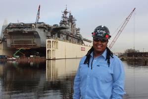 Ashley Wilber at  BAE Systems Ship Repair’s Norfolk shipyard