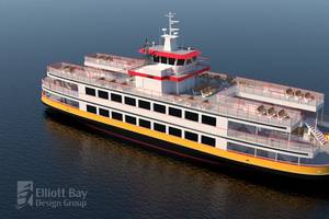 Casco Bay Line selected the Senesco to build a double ended hybrid electric ferry to replace an existing diesel boat. (Image: EBDG)