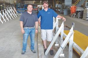 Derecktor Shipyard General Manager Micah Tucker and Project Manager Joe Goodspeed shaping the Keel for the first Harbor Harvest Hybrid.