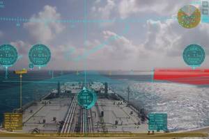 Furuno systems can superimpose a graphical virtual shape over AIS targets such as buoys, boats and ships to provide details of their position in low visibility conditions. Image courtesy Furuno