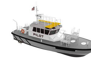 Glosten is working with Ray Hunt Design and the Canaveral Pilots Association on a pilot/demonstration project for the design, construction and operation of an electric pilot boat. Marking a first for a pilot boat in the U.S., the vessel will feature a battery-electric propulsion system with an emergency ‘get home’ diesel engine. (Image: Glosten)    