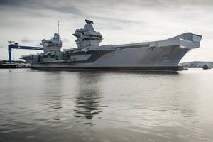 HMS Queen Elizabeth floats for the first time (Photo courtesy of BAE Systems)