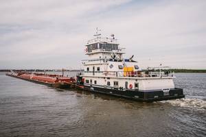 Inland pushboat and barge. Source Kirby Corporation