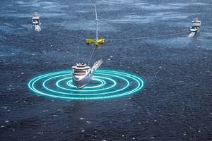 Kongsberg Maritime’s Tow Assist, a DP system which enables unpowered floating structures to become DP-enabled.
Image courtesy Kongsberg