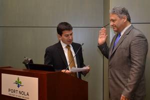 Laney J. Chouest is sworn in to the Port of New Orleans Board of Commissioners (Photo courtesy of the Port of New Orleans)