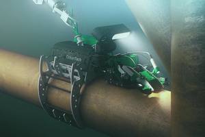 New model tool: the iCon inspection robot searches for cracks. CREDIT: OceanTech